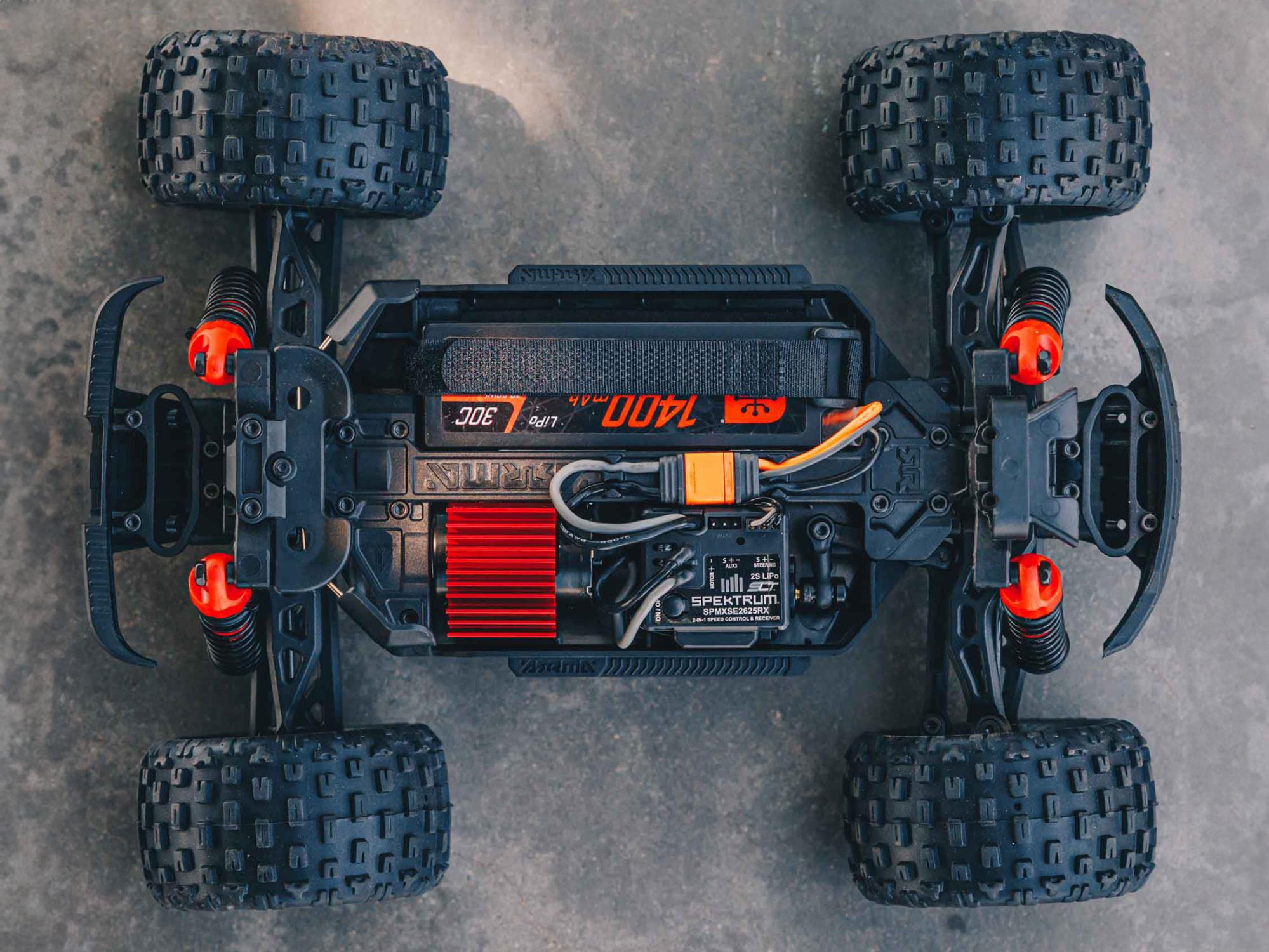 1/18 Granite GROM 4wd MT RTR Mega w/Lipo Batt/USB Chg Bl/Red