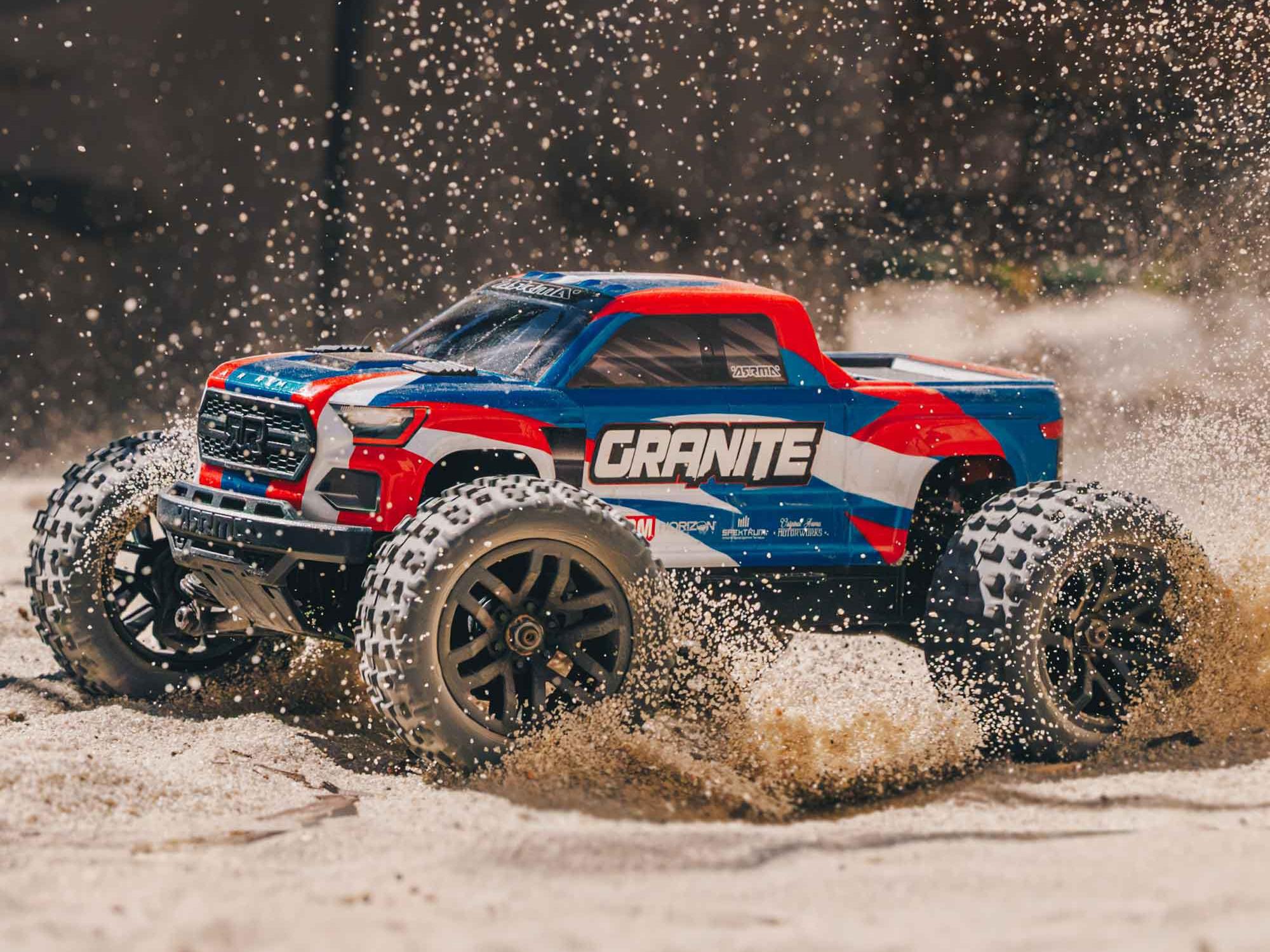 1/18 Granite GROM 4wd MT RTR Mega w/Lipo Batt/USB Chg Bl/Red