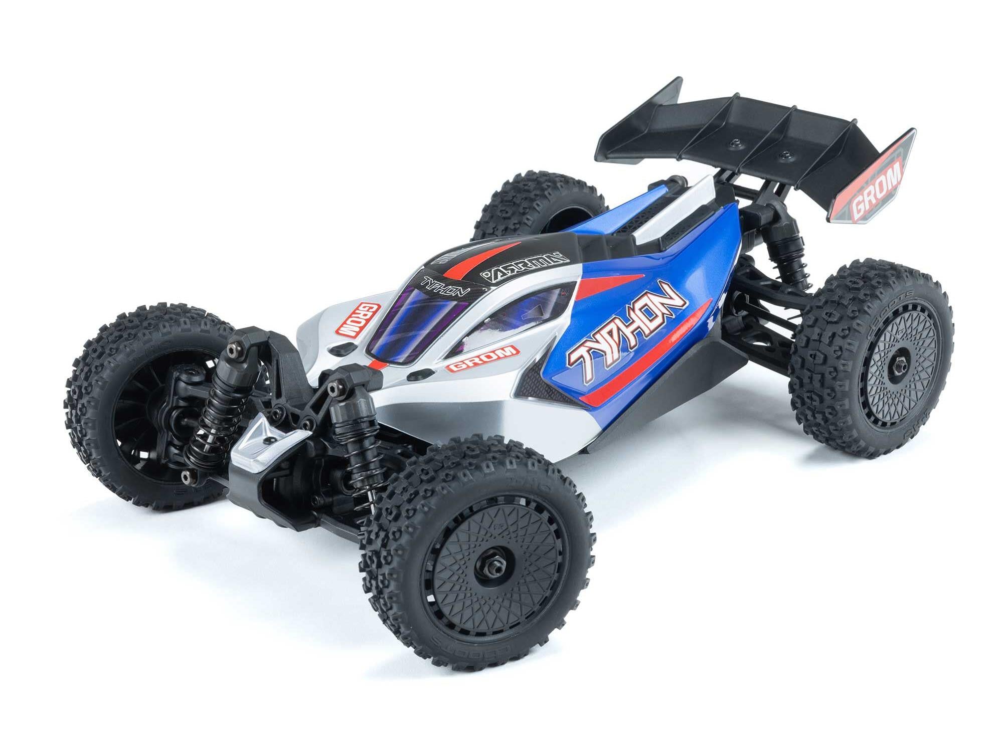 1/18 Typhon GROM 4wd Smart RTR w/Lipo Batt/USB Chg Blue/Silv