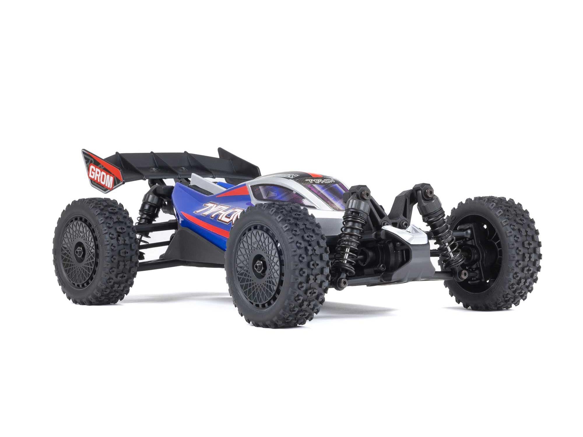 1/18 Typhon GROM 4wd Smart RTR w/Lipo Batt/USB Chg Blue/Silv