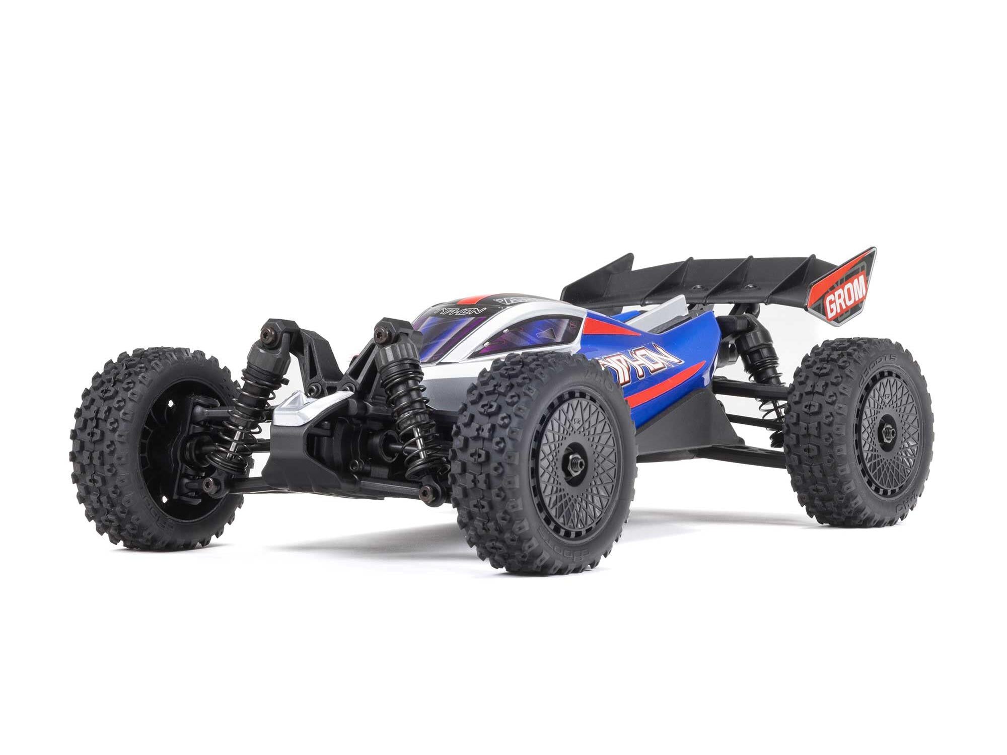 1/18 Typhon GROM 4wd Smart RTR w/Lipo Batt/USB Chg Blue/Silv