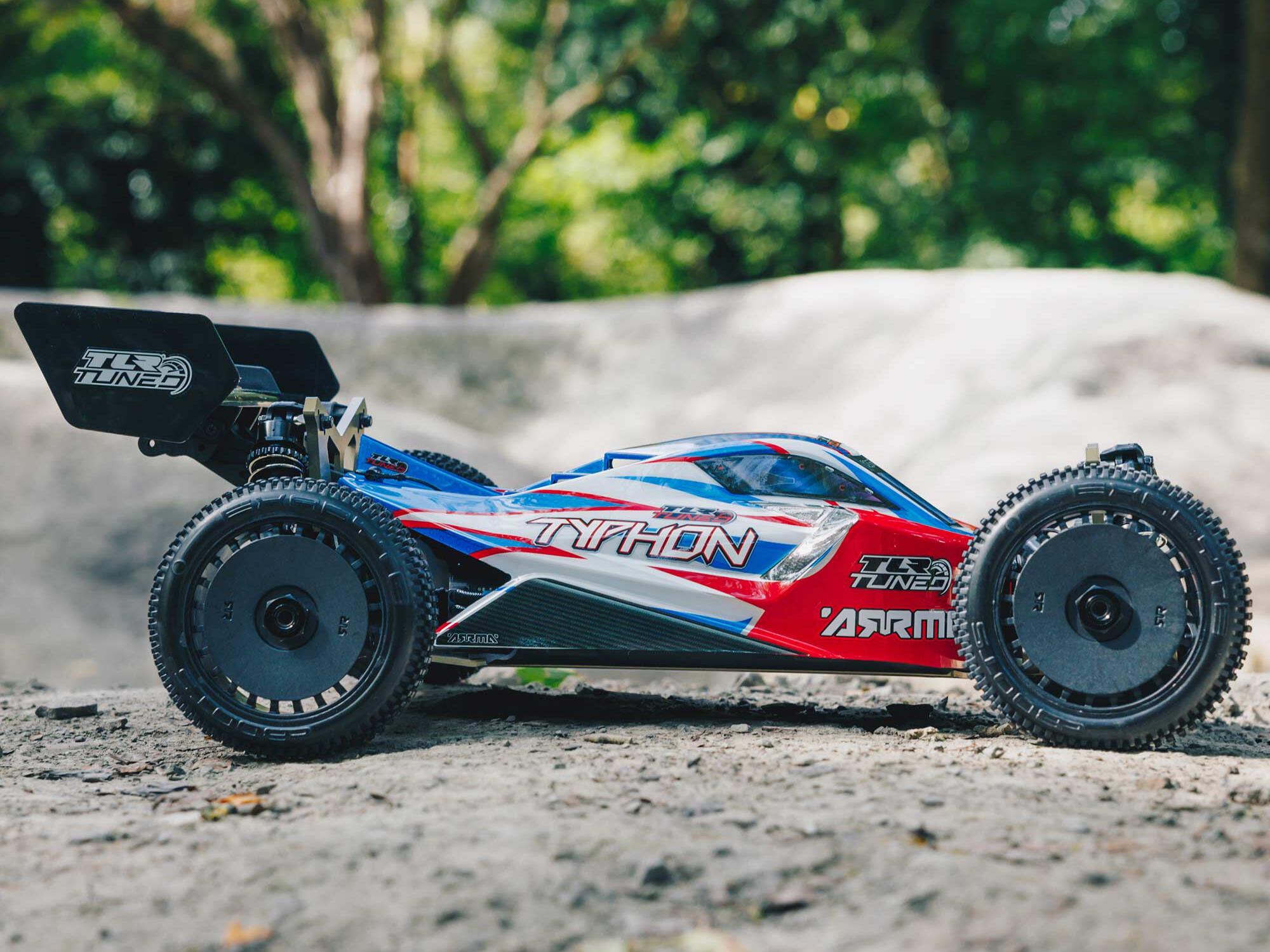 1/8 TLR Tuned Typhon 6S 4WD BLX Buggy RTR, Red/Blue