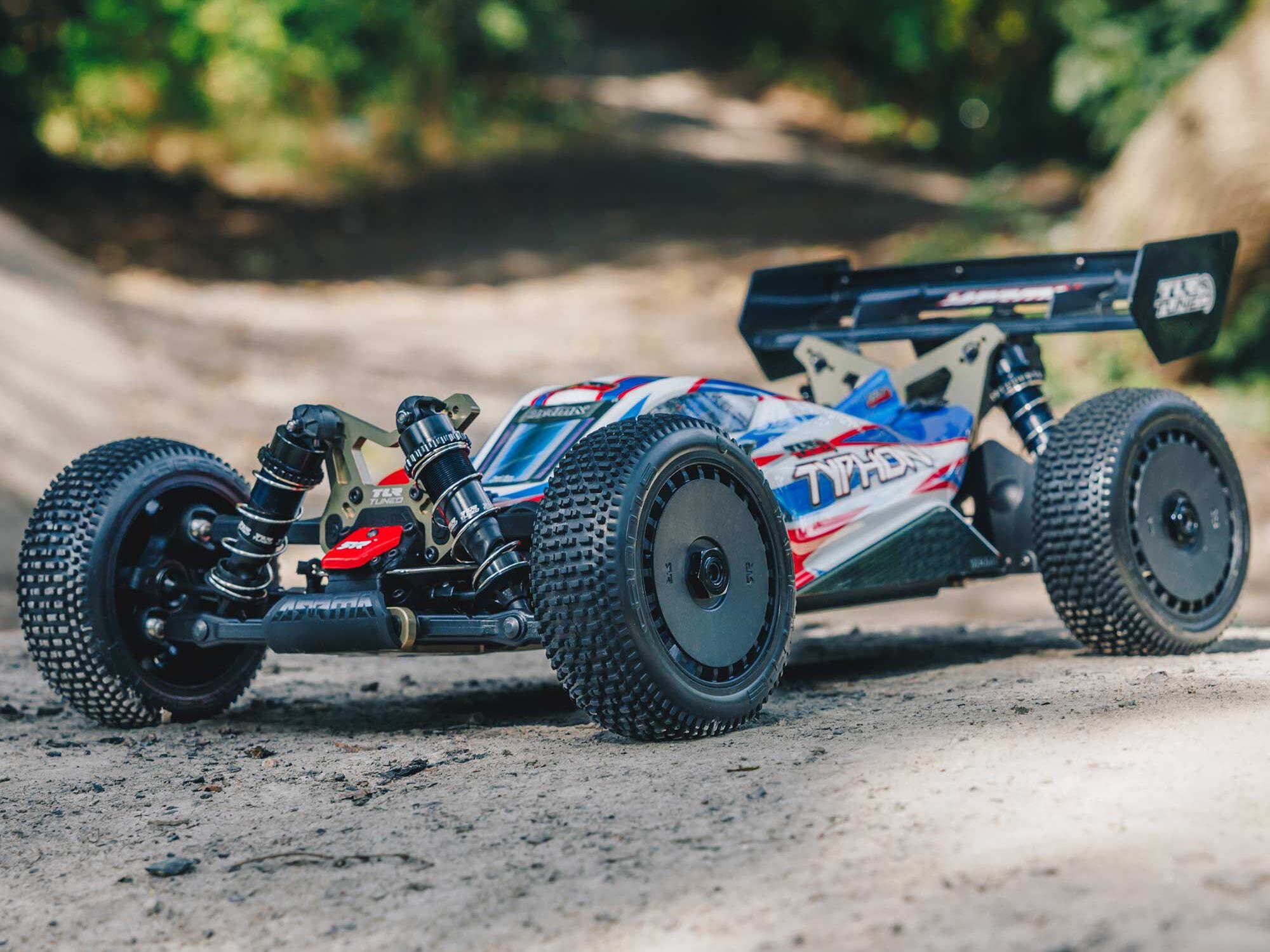 1/8 TLR Tuned Typhon 6S 4WD BLX Buggy RTR, Red/Blue