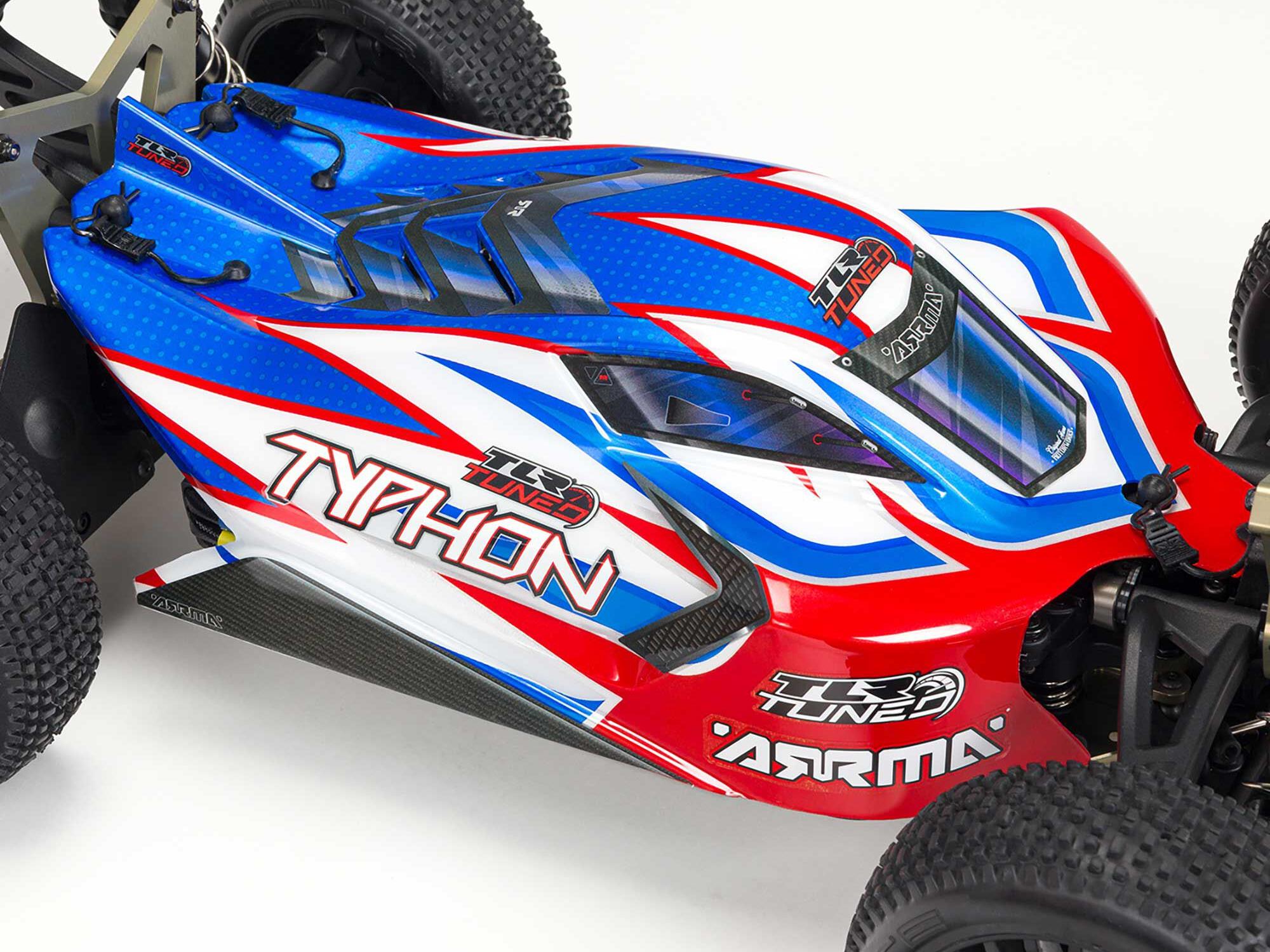 1/8 TLR Tuned Typhon 6S 4WD BLX Buggy RTR, Red/Blue