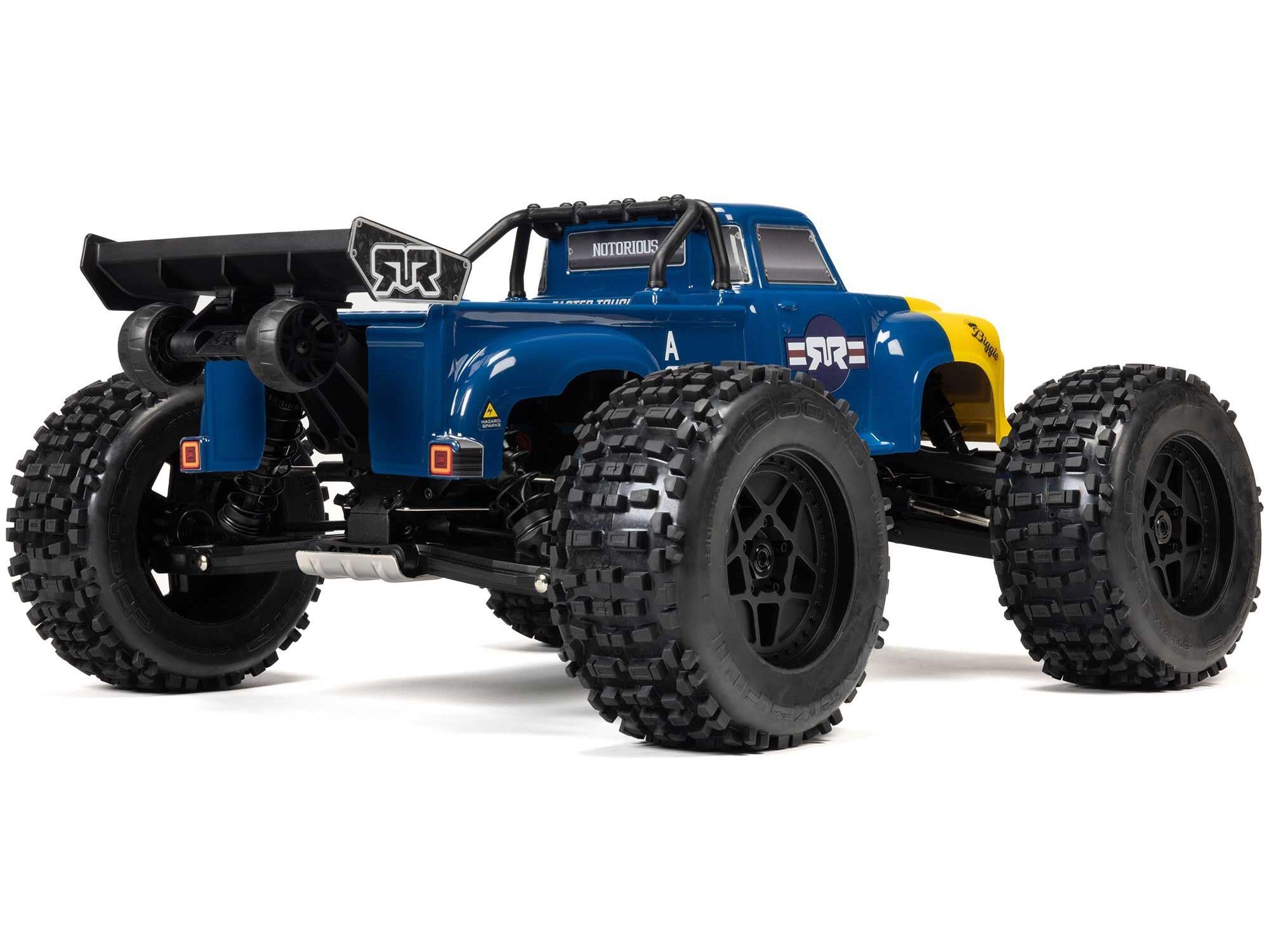 1/8 NOTORIOUS 6S V6 4X4 BLX Stunt Truck RTR Blue C-ARA8611V6T2