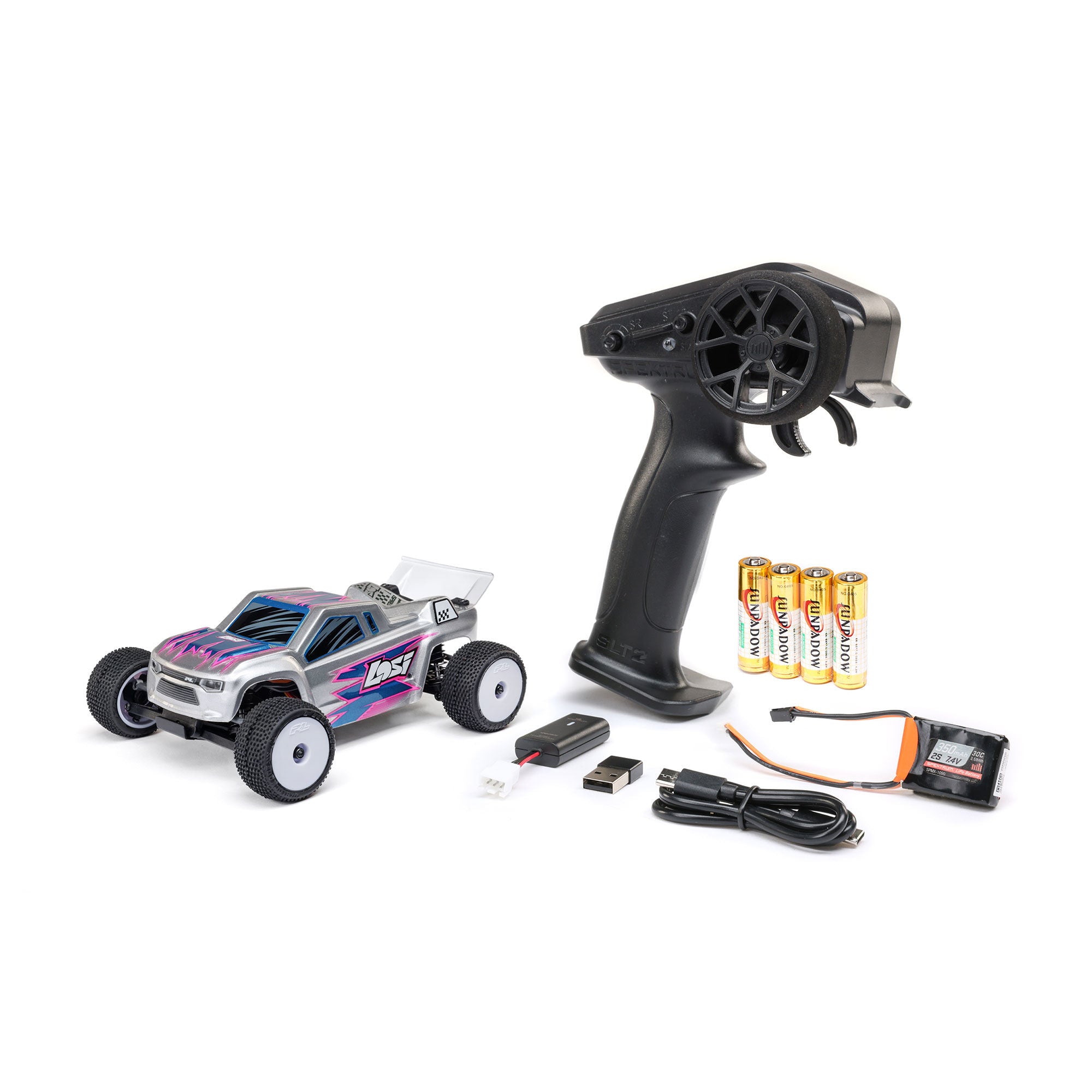 Losi 1/28 Micro-T 2WD Stadium Truck RTR Silver A C-LOS-1392T2 
