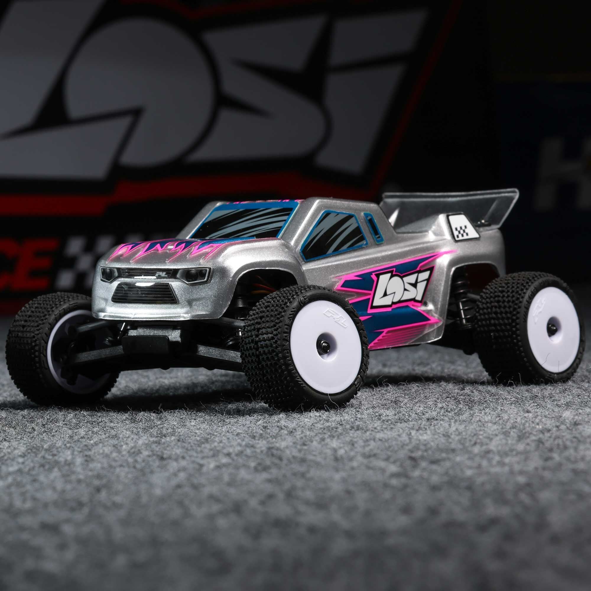 Losi 1/28 Micro-T 2WD Stadium Truck RTR Silver A C-LOS-1392T2 

