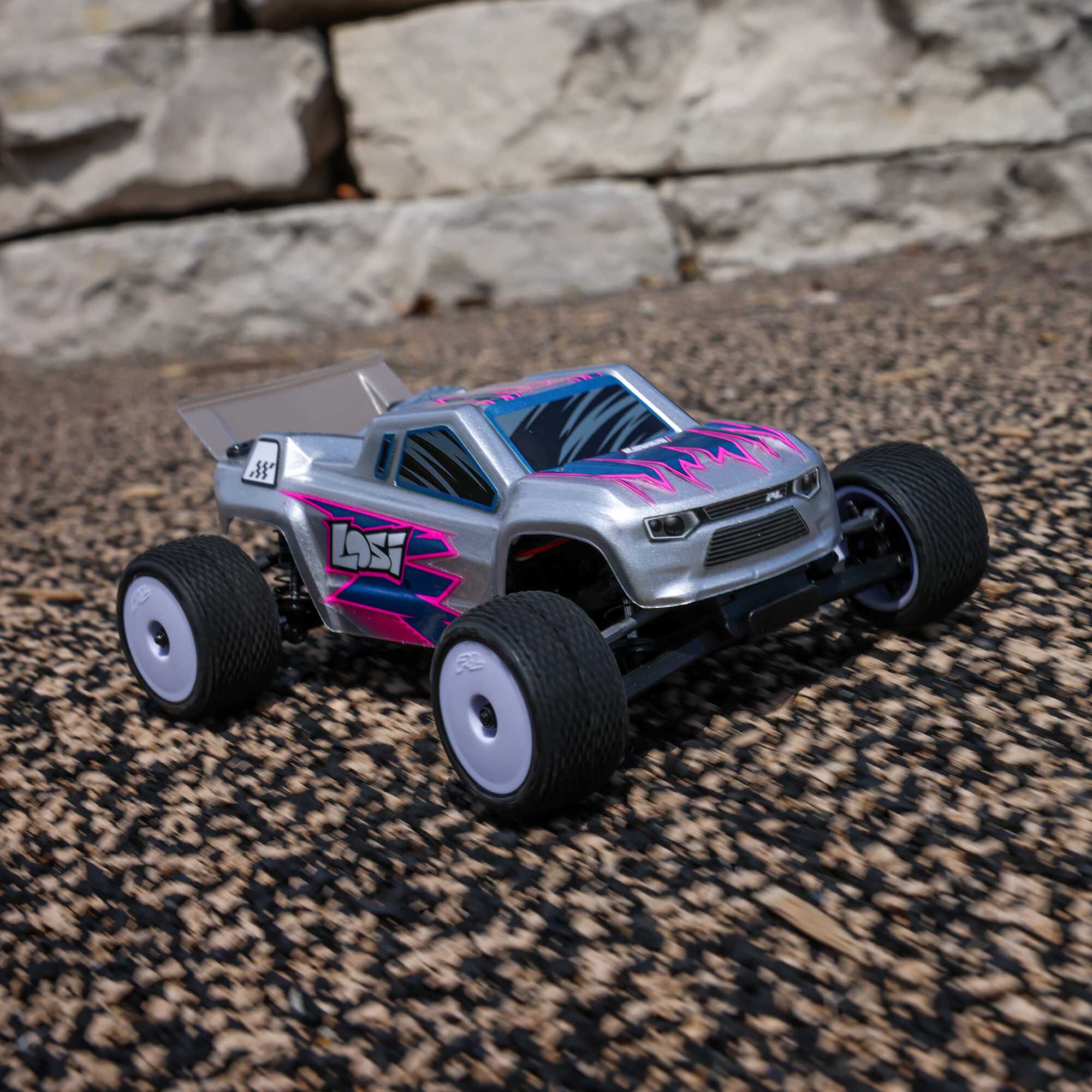 Losi 1/28 Micro-T 2WD Stadium Truck RTR Silver A C-LOS-1392T2 
