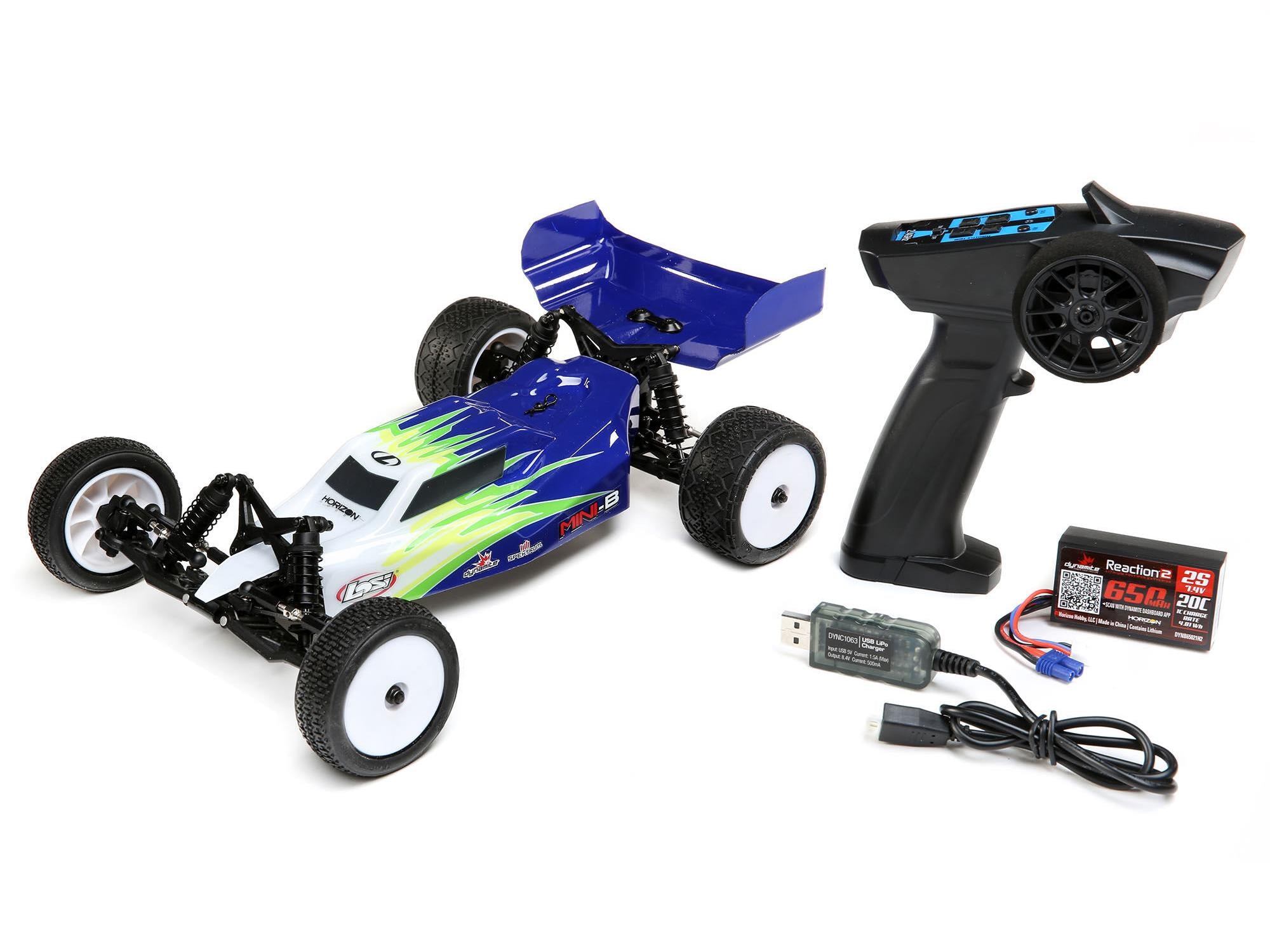 Mini-B: 1/16th 2wd Buggy Blue/White