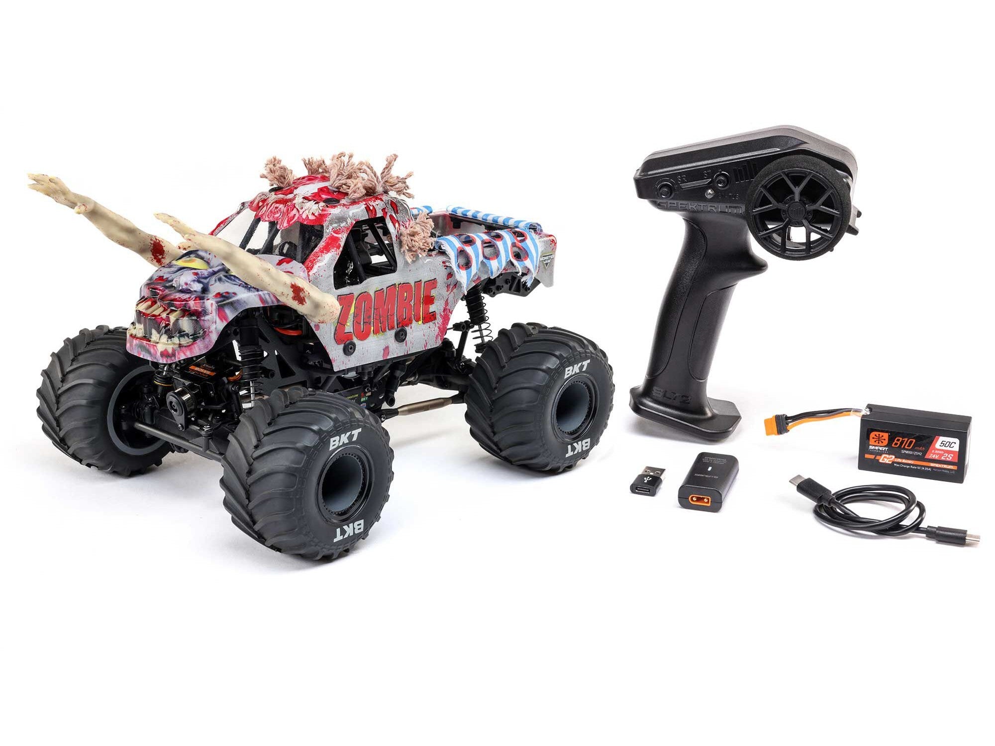 Losi 1/18 Mini LMT Zombie Monster Truck RTR  - C-LOS01026T4