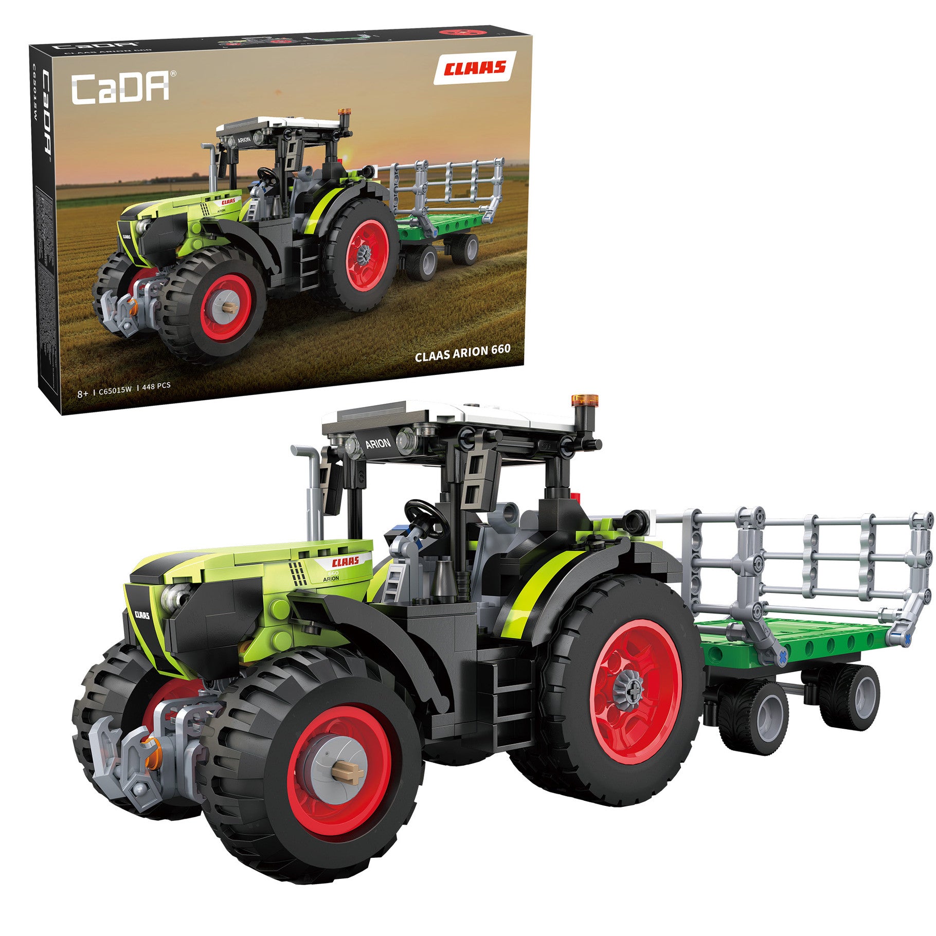 Claas Arion 660 farm tractor model with accessories and packaging, 448 Pcs C65015W