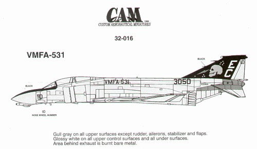 McDonnell F-4N Phantom 153050 EC/10 VMFA-531 Grey Ghosts [designed to be used with Tamiya F-4B kits)