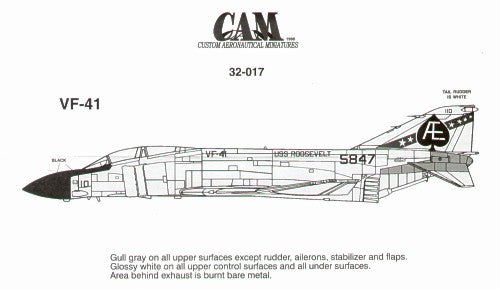 McDonnell F-4J Phantom 155847 AE/110 VF-41 Black Aces USS Roosevelt