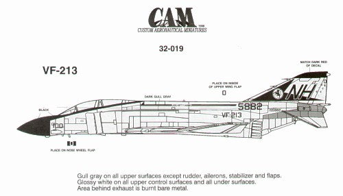 McDonnell F-4J Phantom 155882 VF-213 Black Lions NH/100 CAG USS Kittyhawk