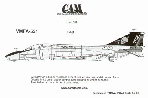 McDonnell F-4N Phantom 152323 NK/200 VMFA-531 Grey Ghosts CAG USS Coral Sea [designed to be used with Tamiya F-4B kits)