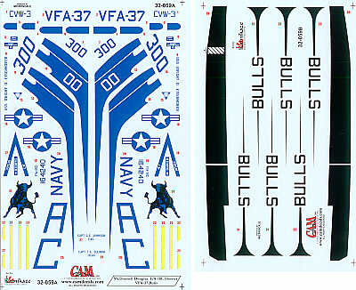 McDonnell-Douglas F/A-18C (1) 164240 AC/300 VFA-37 Bulls USS Dwight D. Eisenhower 1994 double sheet
