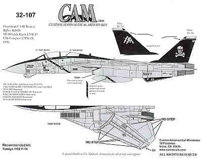 Grumman F-14B Tomcat (1)161428 AA/212 VF-103 Jolly Rogers USS Enterprise 1996