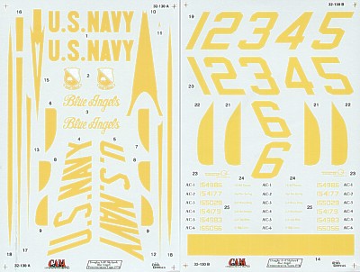Douglas A-4F Skyhawk Blue Angels Team 1 - 6. Includes serials and names for 1978 team