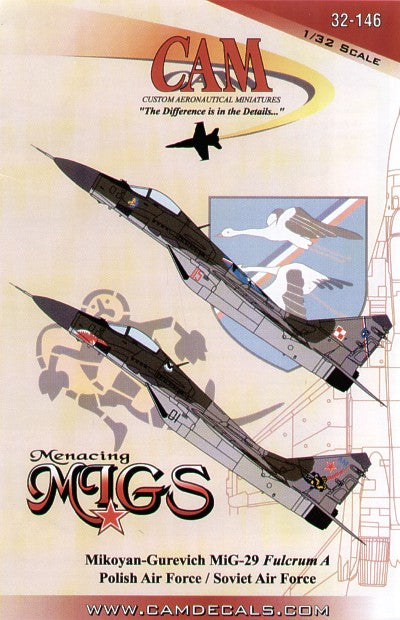 Mikoyan MiG-29 'Fulcrum' (2) Red 115 1st Fighter Regt. Polish Air Force 1994 with large badge on top of wing; Black 01 Soviet Air Force with shark mouth and wasp on tail 1989[MiG-29A MiG-29K MiG-29M Fulcrum]