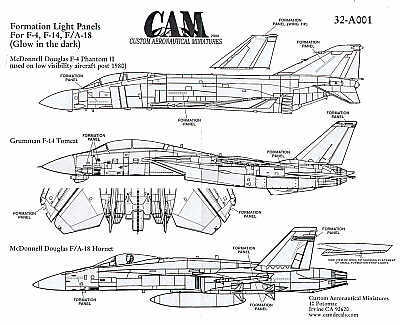 Formation Light Panels for McDonnell F-4 Phantom, Grumman F-14 Tomcat and F/A-18