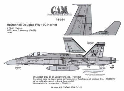 McDonnell-Douglas F/A-18C Hornet. AJ/301 VFA-15 Valions USS JFK 1996
