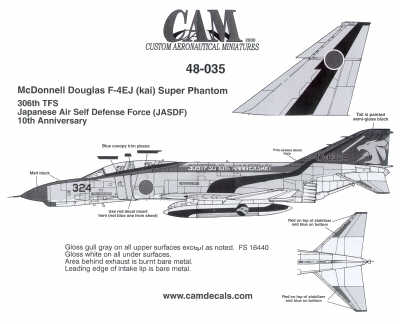 McDonnell F-4E PhantomJ (Kai) 306 TFS 10th Anniversary Japanese ASDF. Double sheet