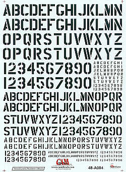 Stencil Letters and Numbers 4 sizes black