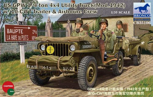 U.S. GPW 1/4ton 4x4 Utility Truck (Mod.1942) with 10-cwt Trailer & Airborne Crew