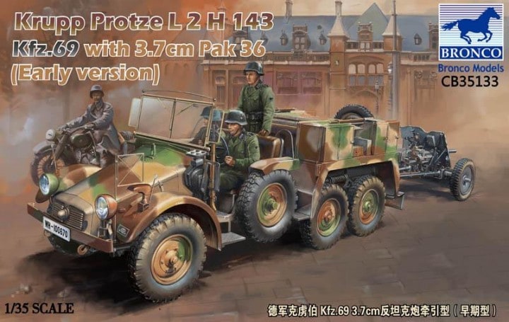 Bronco Models Krupp-Protze Kfz.69 L2 H143 With 3.7Cm Pak 36 (Early Version) CB35133