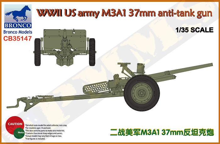 WWII U.S. army M3A1 37mm anti-tank gun