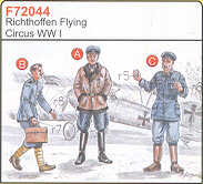 3 Richtofen Flying Circus WWI German standing pilot figures