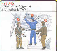 2 Italian (WWII) Pilots WWII + Mechanic