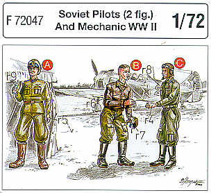 2 Soviet Pilots WWII + Mechanic