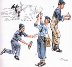RAF Mechanics for Vickers Wellington Mk.Ic/Mk.X etc x 3 (designed to be used with Airfix kits) also suitable for use with most RAF aircraft