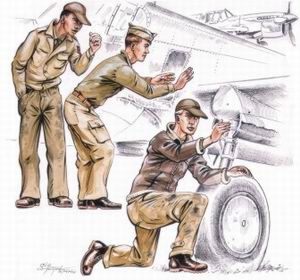 US Army mechanics WWII x 3