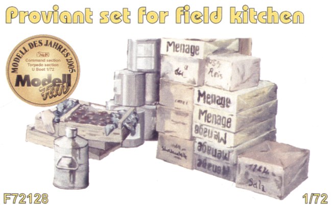 Field Kitchen provisions set. Could also be useful provisions for loading on to the U-Boat Type VIIc (designed to be used with Revell kits) (U-Boot/U-Boat/U Boat/U Boot/Submarines)