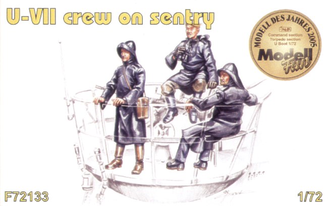 3 x crew figures on sentry duty for U-Boat Type VIIc (designed to be used with Revell kits) (U-Boot/U-Boat/U Boat/U Boot/Submarines)