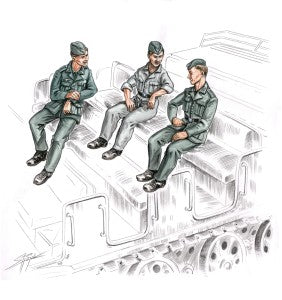 German (WWII) Soldiers for Sd.Kfz.9/1 Famo (3 figures) (designed to be used with Revell and Trumpeter kits)