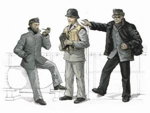 S-100 Schnellboot Deck Crew figures x 3 (designed to be used with Revell kits)