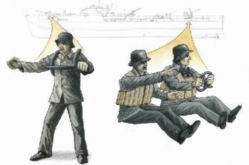 S-100 Schnellboot 3.7cm Anti Aircraft gun crew figures x 3 (designed to be used with Revell kits)
