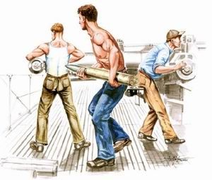 USS Gato Class cannon crew in action x 3 (designed to be used with Revell kits) WWII US Submarine crew figures