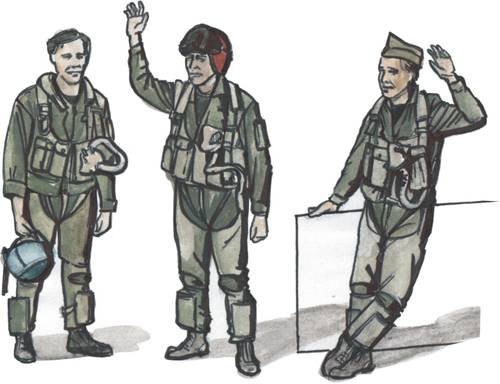 US modern Jet pilots (3 pcs)