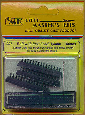 Bolt with hexagonal head 1,5mm x 60 inc 0,9mm drill and template