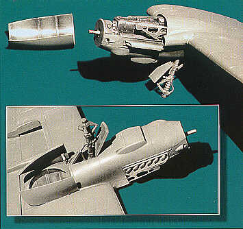 Messerschmitt Me-410B engine, exhausts, undercarriage well, engine bed etc for the Monogram or Revell kits (designed to be used with Monogram and Revell kits) (discontinued May 2024)