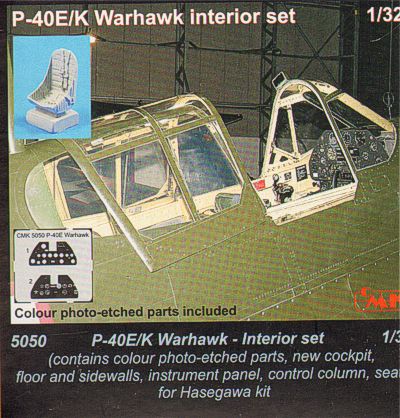 Curtiss P-40E/P-40K Warhawk Interior set (designed to be used with Hasegawa kits)