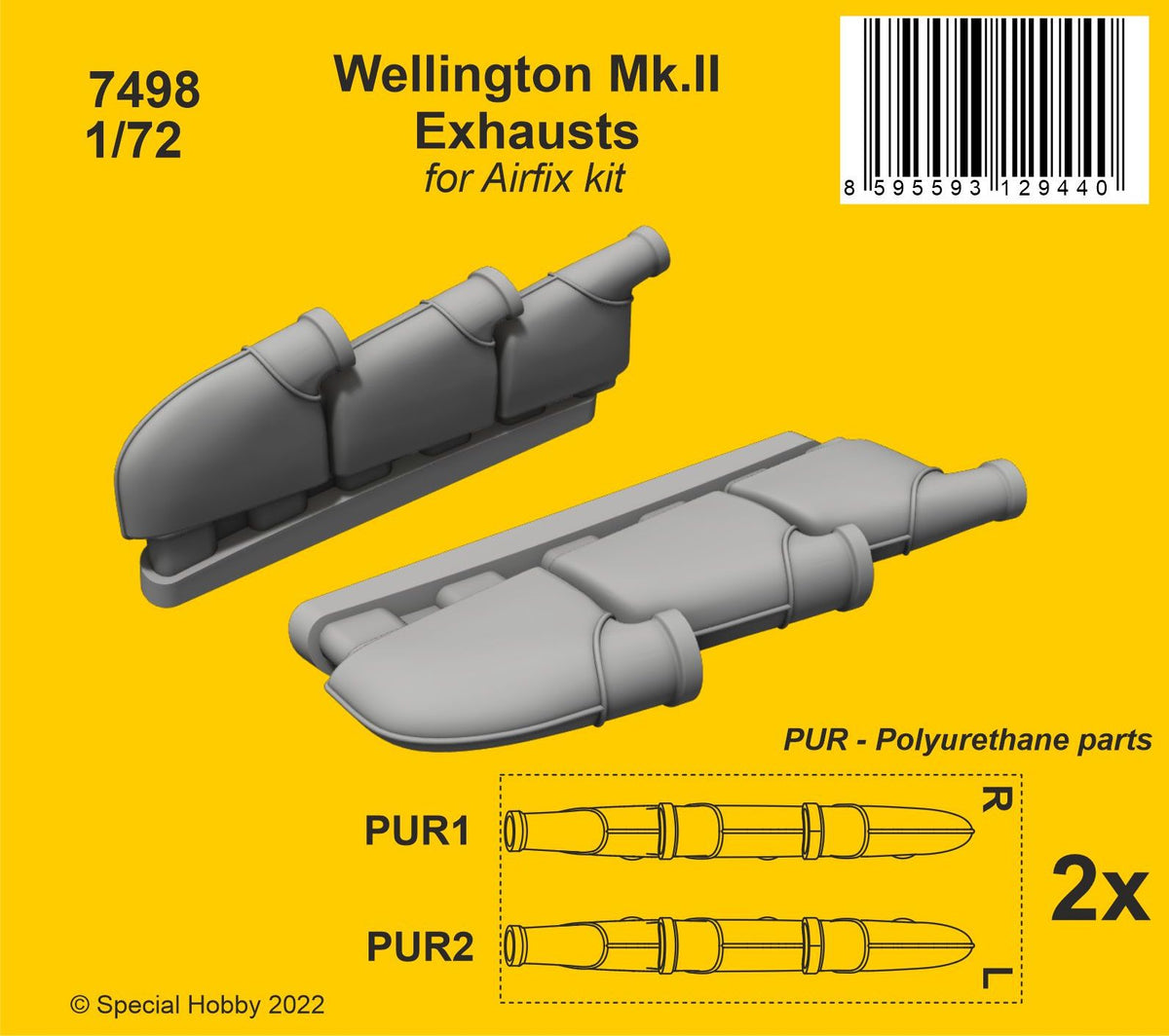 Vickers Wellington Mk.II exhausts (designed to be used with Airfix kits)