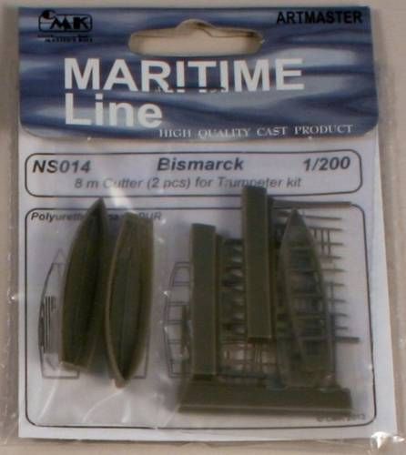 Bismark/Bismarck German Battleship 1941 8m Cutter (2 pcs) Highly detailed 8 m Cutters with paddles. (designed to be used with Trumpeter kits)