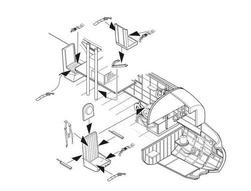 Avro Lancaster B.I/Mk.II/Mk.III – seats (designed to be used with Airfix and Hasegawa kits) [B.I(F.E.)/B.III B.II B.III Mk.I/III. Mk.III]