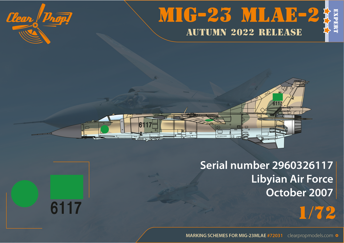Mikoyan MiG-23MLAE-2 Flogger-G Expert kit (includes CPW7201)