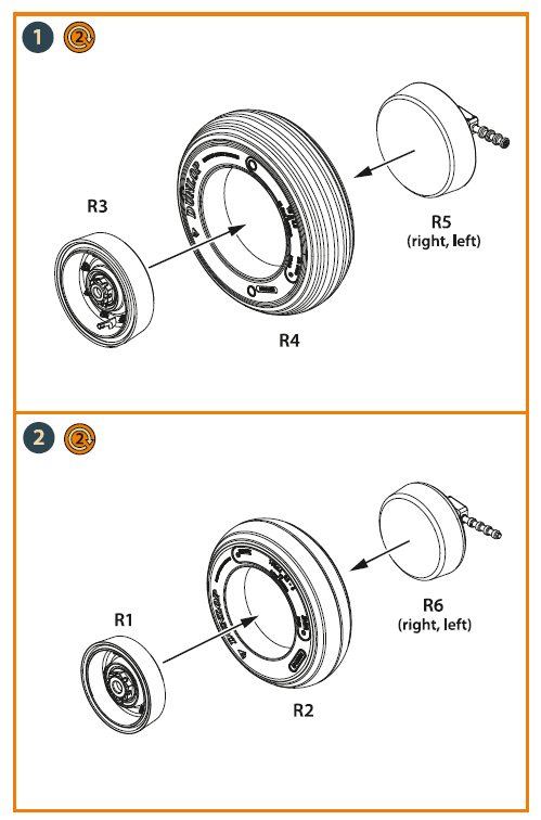 Westland Lynx Mk.8 wheel set (designed to be used with Revell kits)